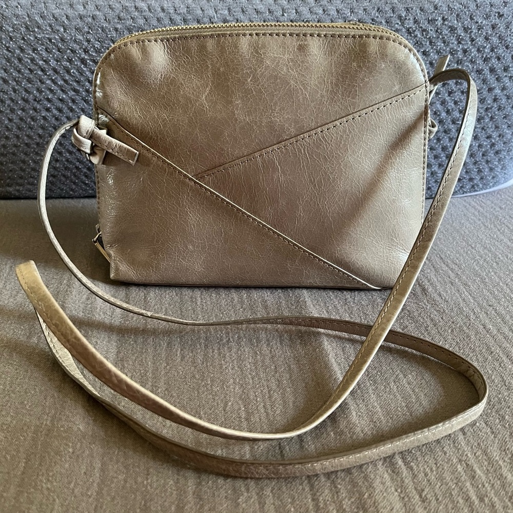 Hobo the Original gray/taupe crossbody dome bag handbag purse